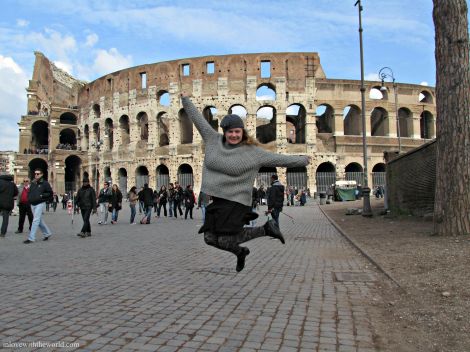 Jumping for Joy at the Colosseum | inlovewiththeworld.com